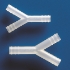 Tubing connector, PP "Y" shape, 12-13 mm